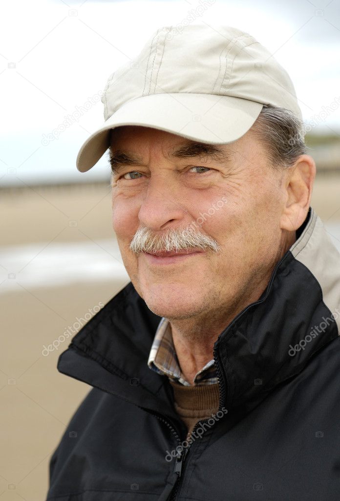 Senior man with baseball cap