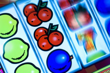 Display of a fruit machine clipart