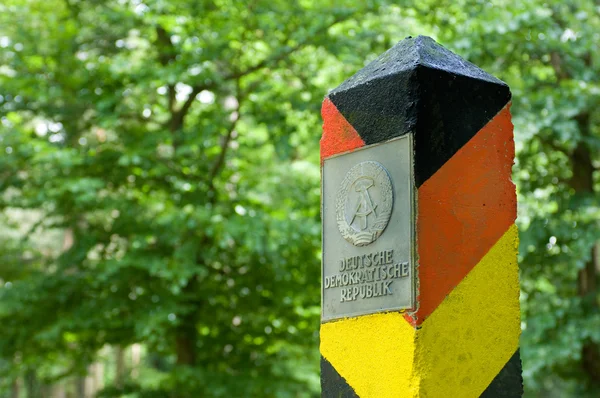 stock image Border post of the former German Democratic Republic