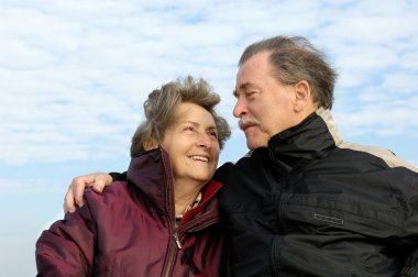 Senior couple in love clipart