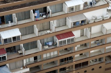 Balcony of a house in a birdview clipart