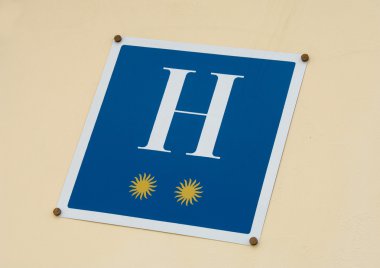Label of a simple class two star hotel clipart
