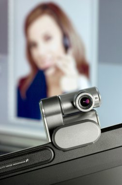 Webcam on a PC screen clipart