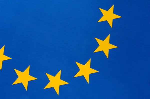 Частина європейського прапора з п'ятьма жовтими зірками — стокове фото