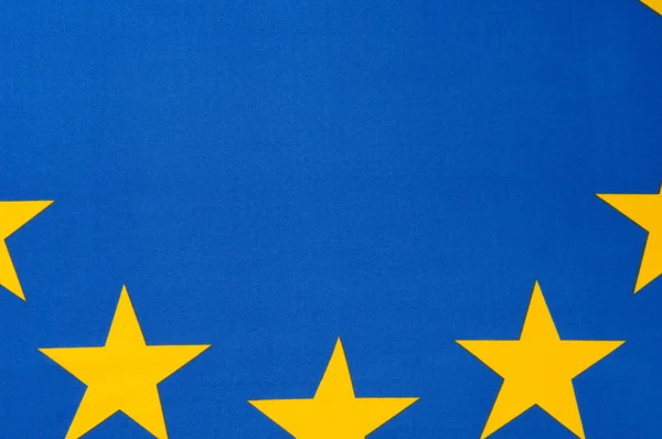 Μέρος της μια ευρωπαϊκή σημαία με πέντε αστέρια κίτρινο — Φωτογραφία Αρχείου