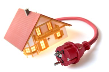 Model house with red plug clipart