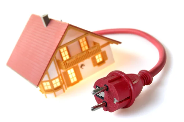 Model ev kırmızı fiş ile — Stok fotoğraf