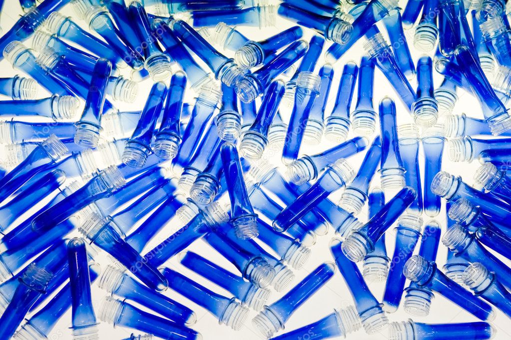 Blue plastic tubes