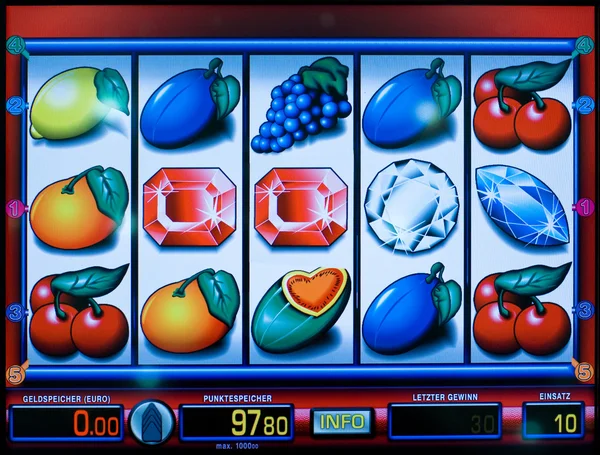 Affichage d'une machine à fruits — Photo