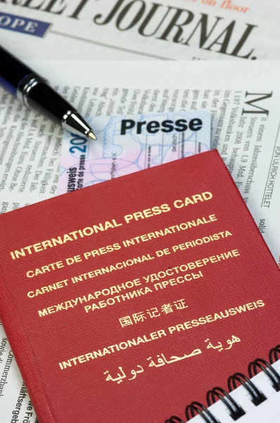 Internationaler Presseausweis — Stockfoto