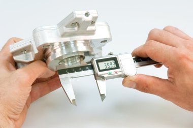 Handling of a caliper clipart