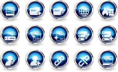Database and Network icons clipart