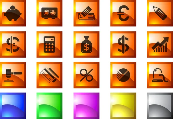 Financiële en bancaire iconen — Stockvector