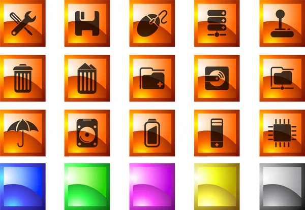 Computer and Data icons — Stock Vector