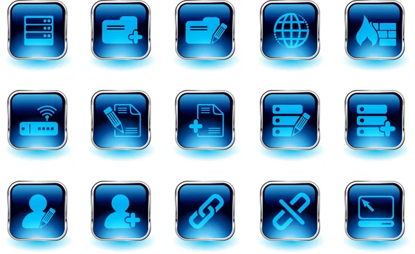 Database and Network icons — Stock Vector