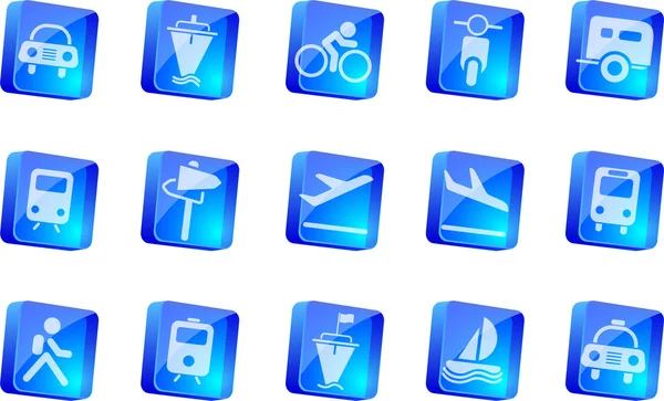 Iconos de transporte y vehículos — Vector de stock