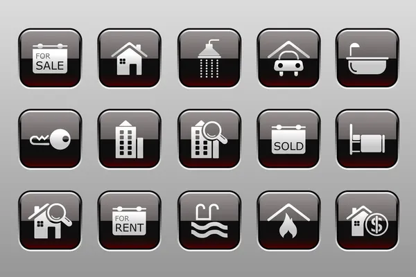 Real Estate icons Royalty Free Stock Illustrations