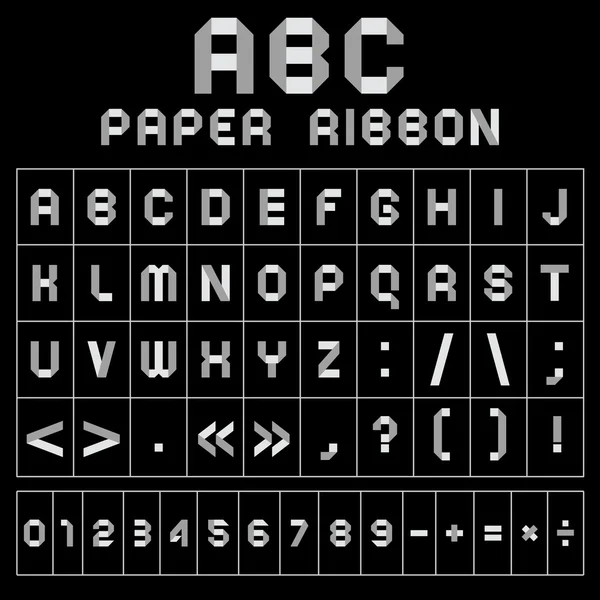 紙テープから abc の灰色フォント — ストックベクタ