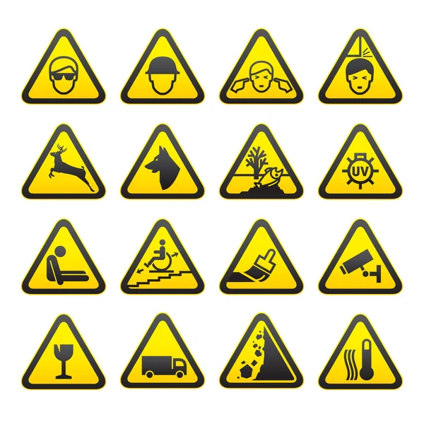 Warning Safety Signs Set — Stock Vector