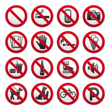 Prohibited Signs clipart