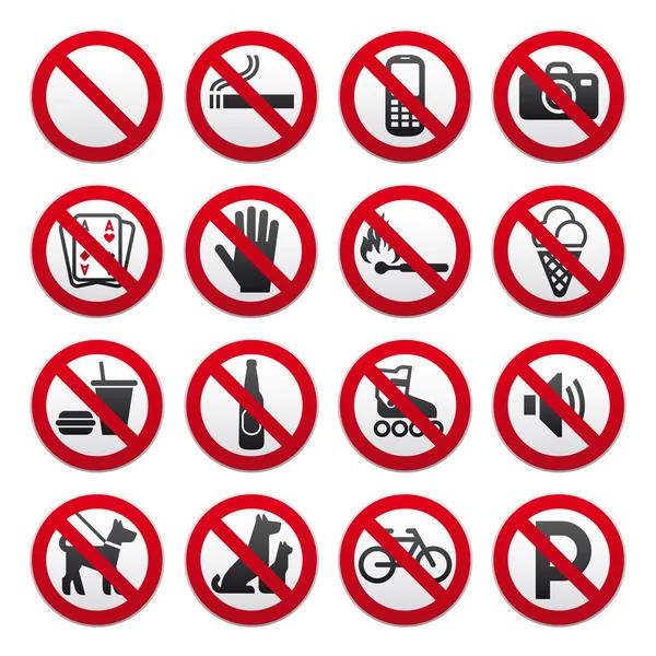 Prohibited Signs — Stock Vector