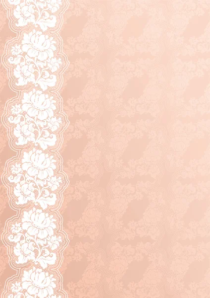 Bloem achtergrond met kant, roze — Stockvector
