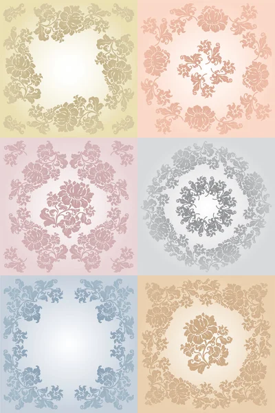 Set fond floral — Image vectorielle