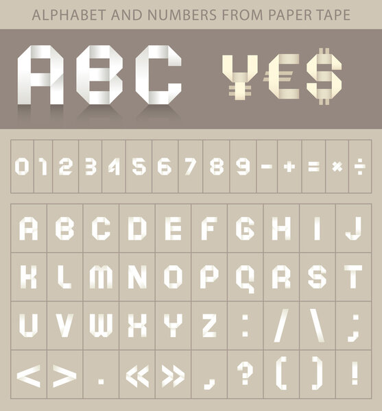 ABC font from paper tape