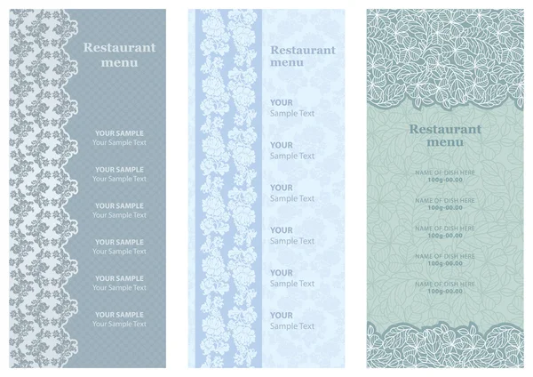 Restaurant menu, ornament-flowers background — Stock Vector