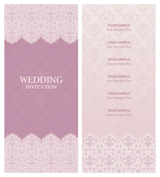 Bruiloft uitnodiging, ornament-bloemen achtergrond — Stockvector