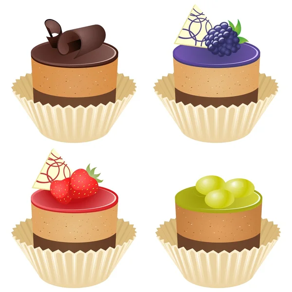 Cupcakes vetores — Vetor de Stock