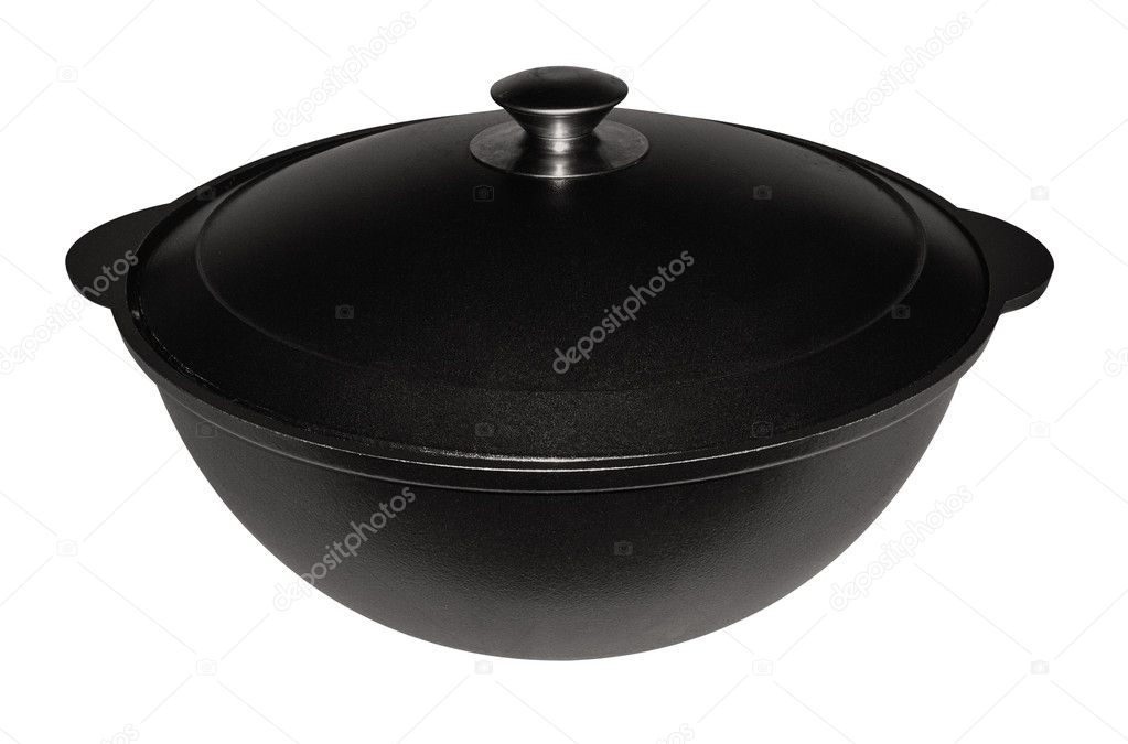 Dutch Oven Pot with Lid Cast Iron Asian Cauldron (Kazan) with Cast