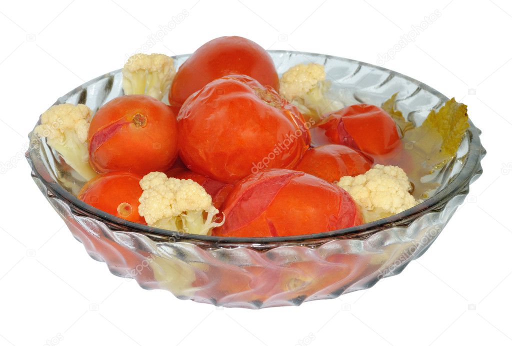 Marinated tomatoes with cauliflower