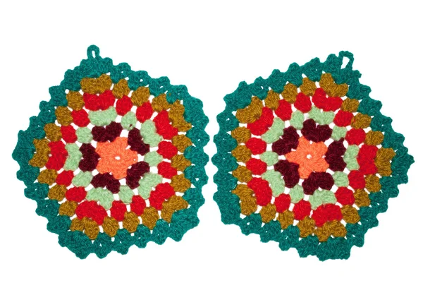 Crocheted potholders — Stock Photo, Image