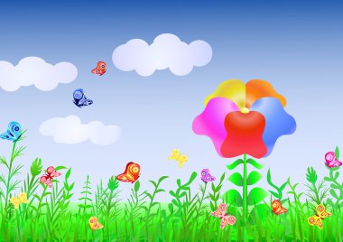 Beautiful meadow clipart