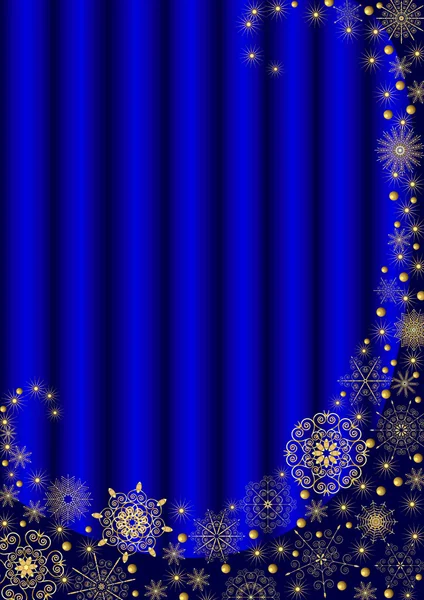 Marco azul profundo con estrellas doradas — Archivo Imágenes Vectoriales