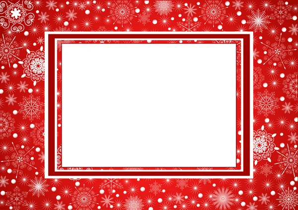 Roter Weihnachtsrahmen — Stockvektor