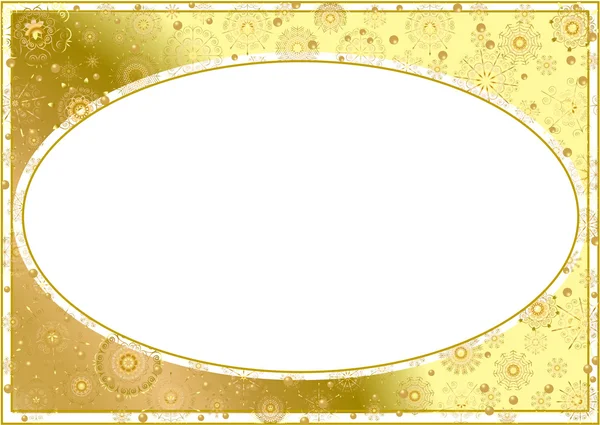 Gold Oval Frame — Stock Vector