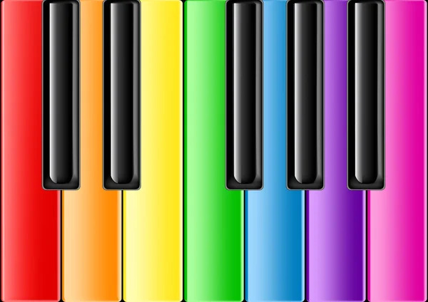 Klassisches Klavier mit Regenbogentasten — Stockvektor