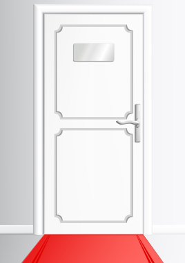 White door with the tablet without an inscription_2 clipart