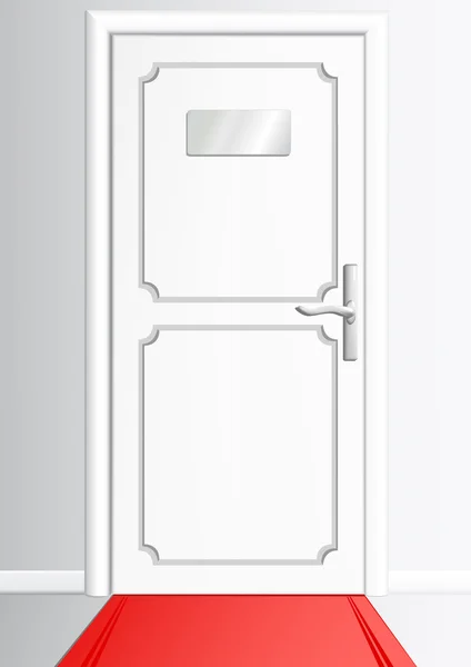 Bílé dveře s tabletem bez inscription_2 — Stockový vektor