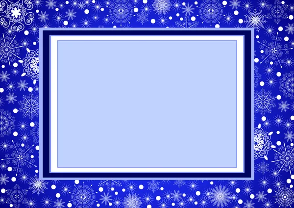 Blauer Weihnachtsrahmen _ 5 — Stockvektor