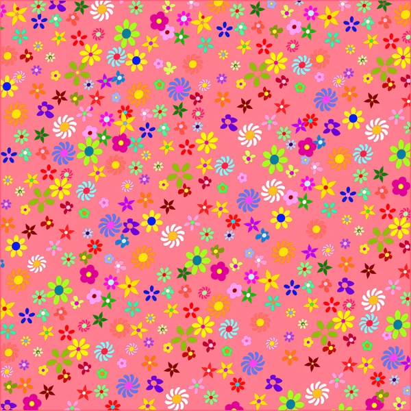 Flores de colores sobre un fondo rosa — Archivo Imágenes Vectoriales