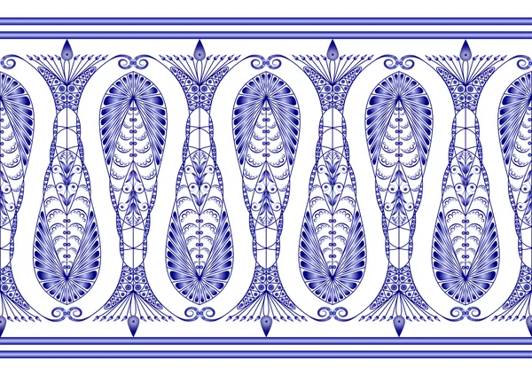 흰색 바탕에 훌륭한 블루 패턴 — 스톡 벡터