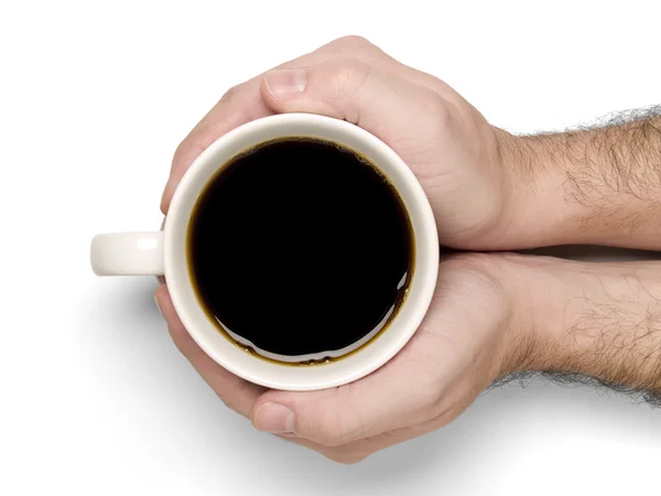 Kezében egy csésze kávét — Stock Fotó