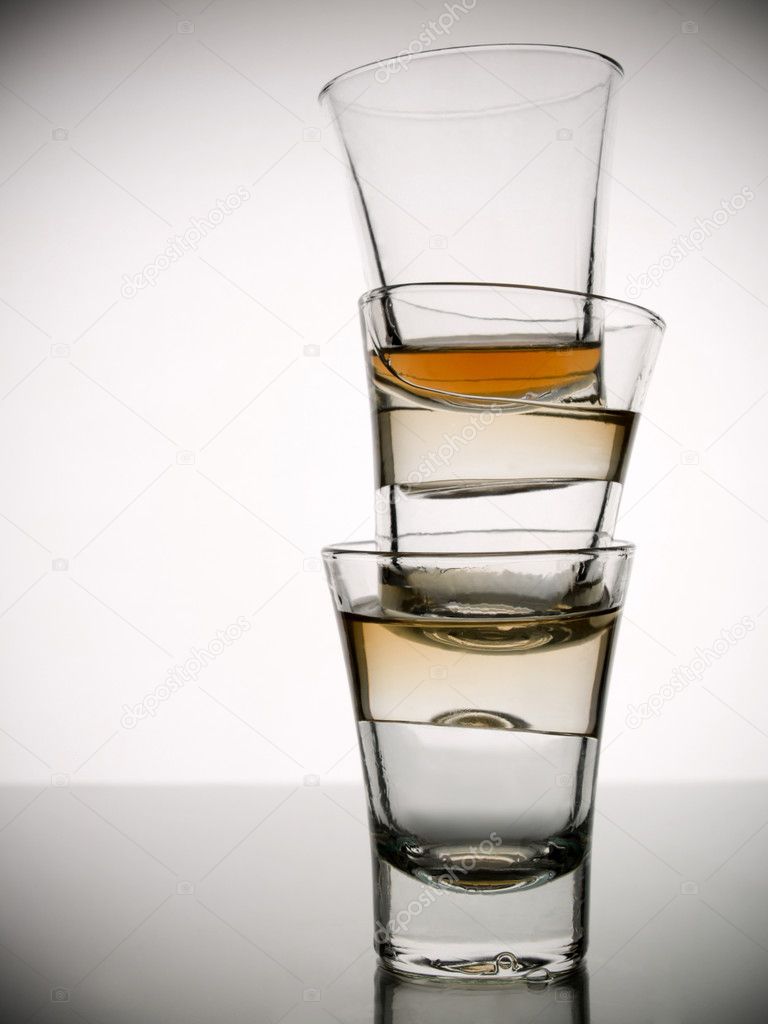 Three shots of whiskey