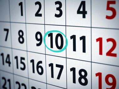 Date on the 10th clipart