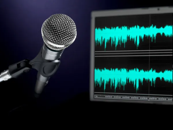 Microfone no estúdio de gravação . — Fotografia de Stock