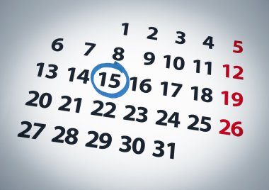 Date on the 15th clipart