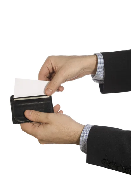 White card from wallet — Stock Photo, Image